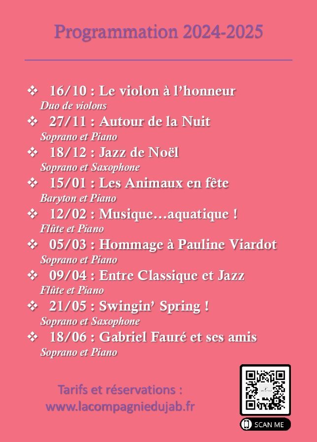 Programme de la saison