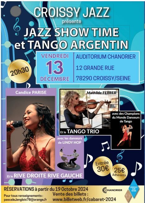 CROISSY JAZZ Présente "JAZZ SHOW TIME Et TANGO ARGENTIN"_Croissy-sur-Seine