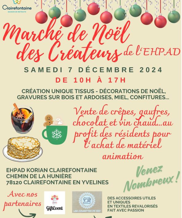 Marché de Noël des créateurs de l'Ehpad_Clairefontaine-en-Yvelines