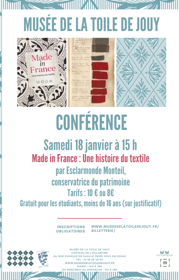 Conférence "Made in France: Une histoire du textile" au Musée de la Toile de Jouy_Jouy-en-Josas