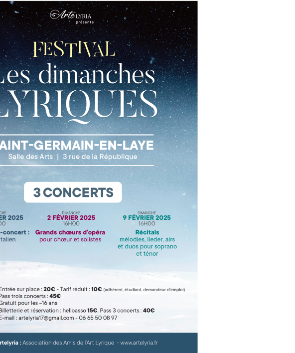 Affiche du festival "Les Dimanches Lyriques"