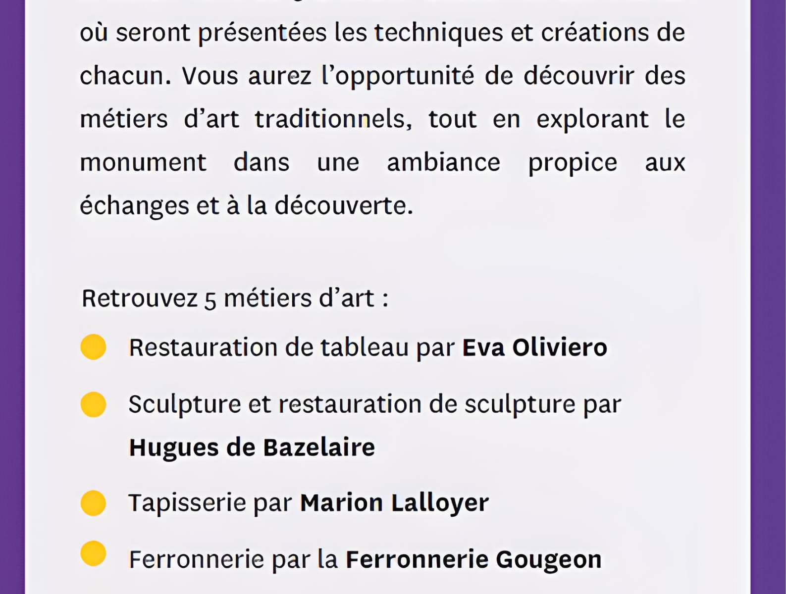 Journées européennes des métiers d'art 2025 - Maisons-Laffitte