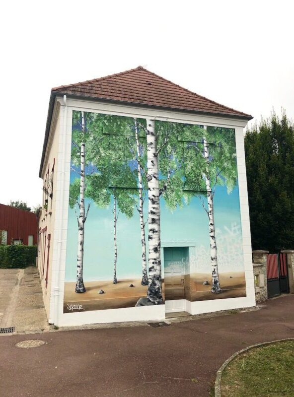 Fresque murale : La route du bouleau_Magnanville